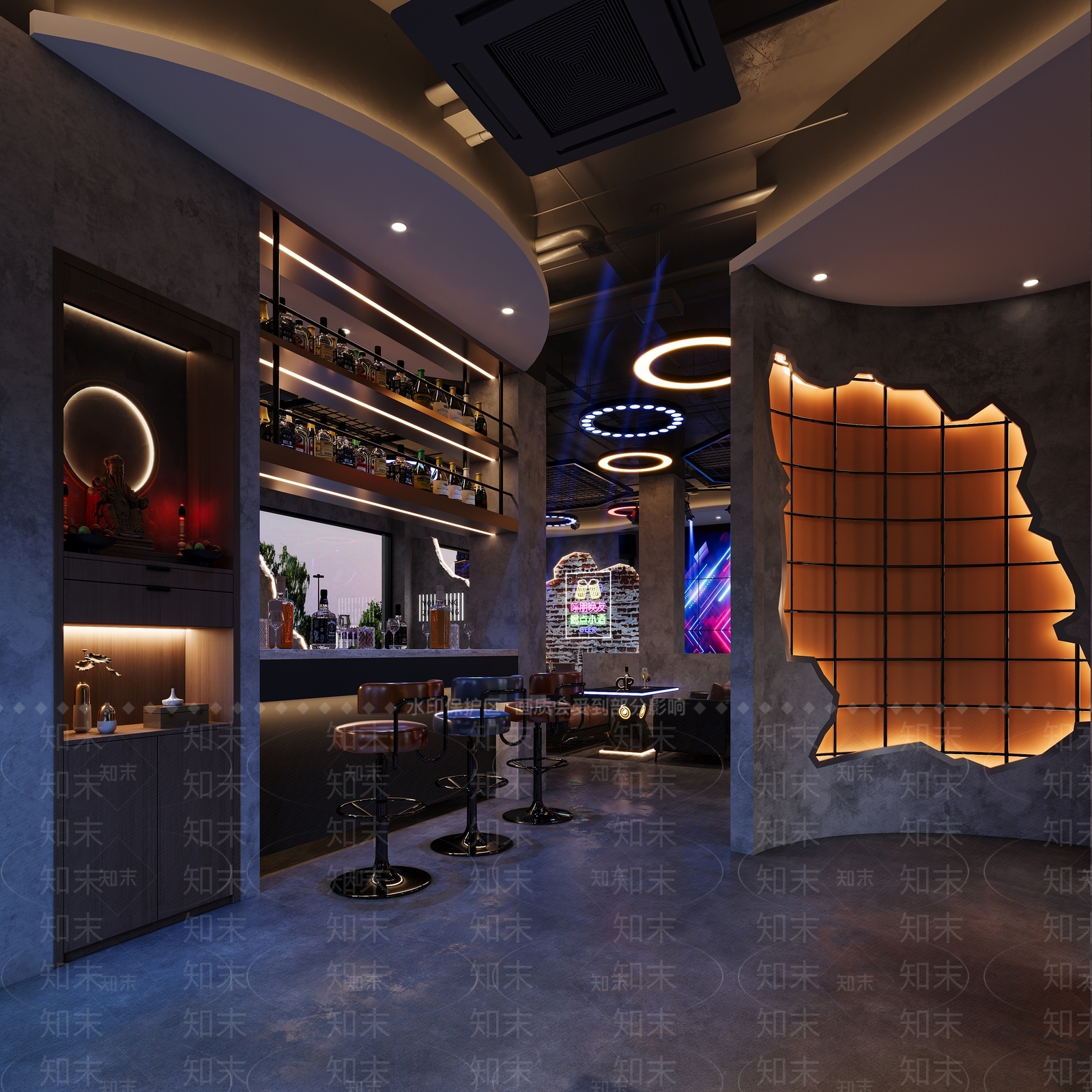 复古工业酒吧3D模型下载【ID:1179136685】