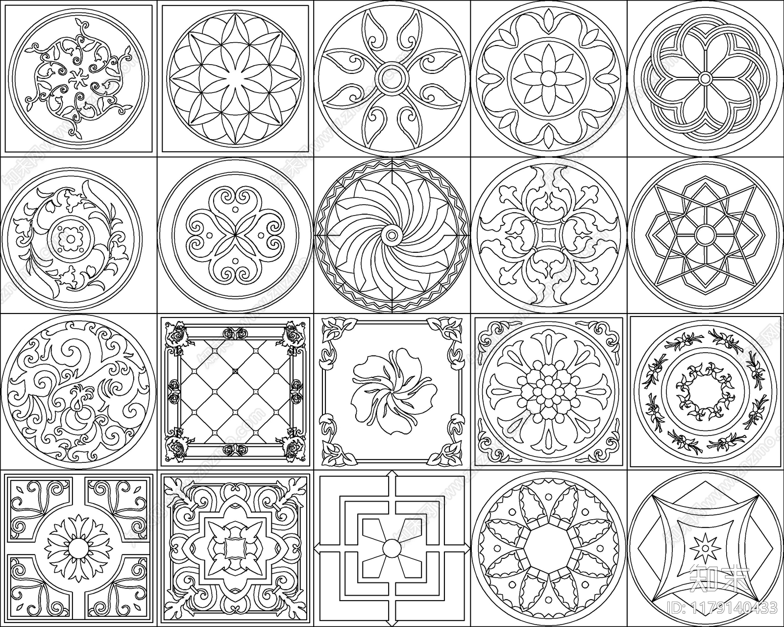 现代新中式其他图库施工图下载【ID:1179140433】