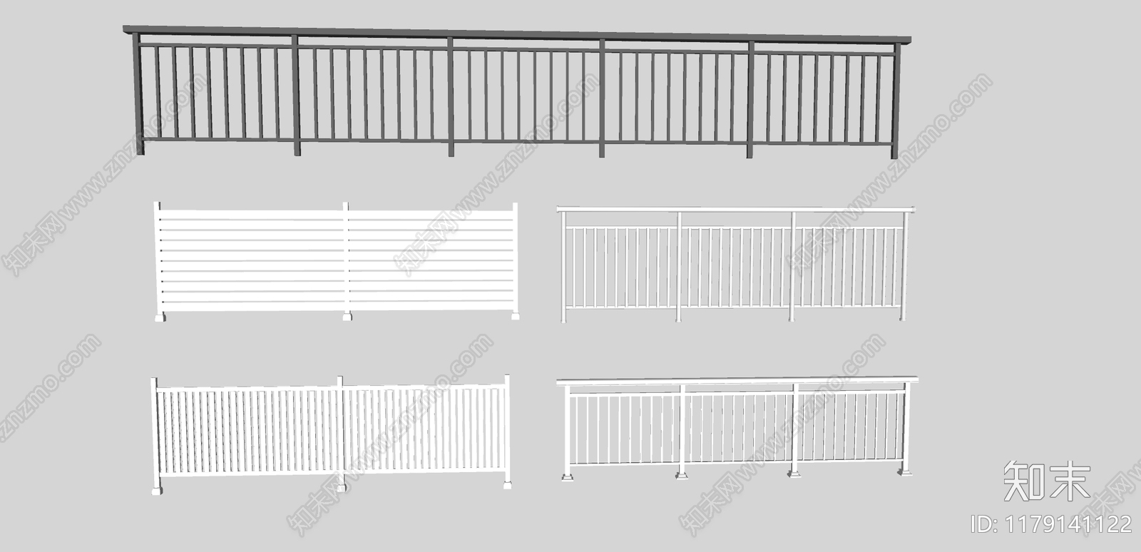 现代奶油围栏护栏SU模型下载【ID:1179141122】