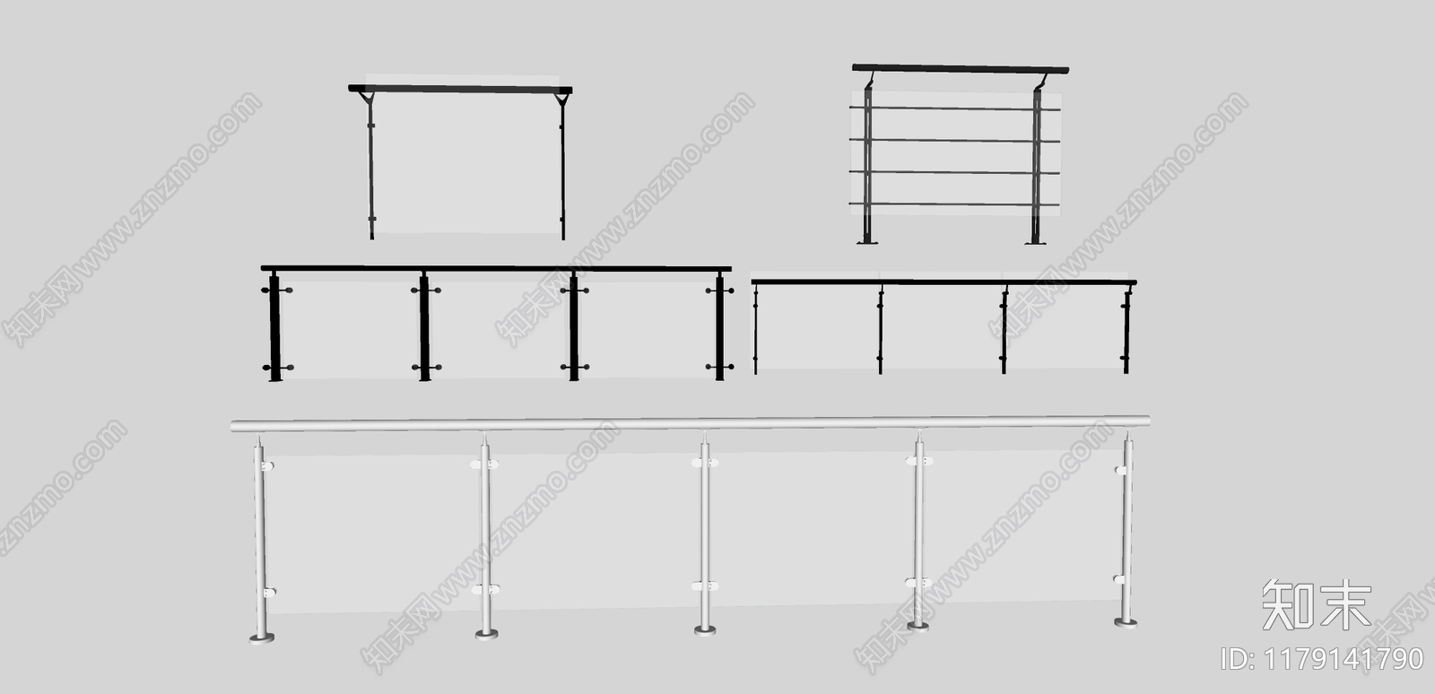 现代围栏护栏SU模型下载【ID:1179141790】