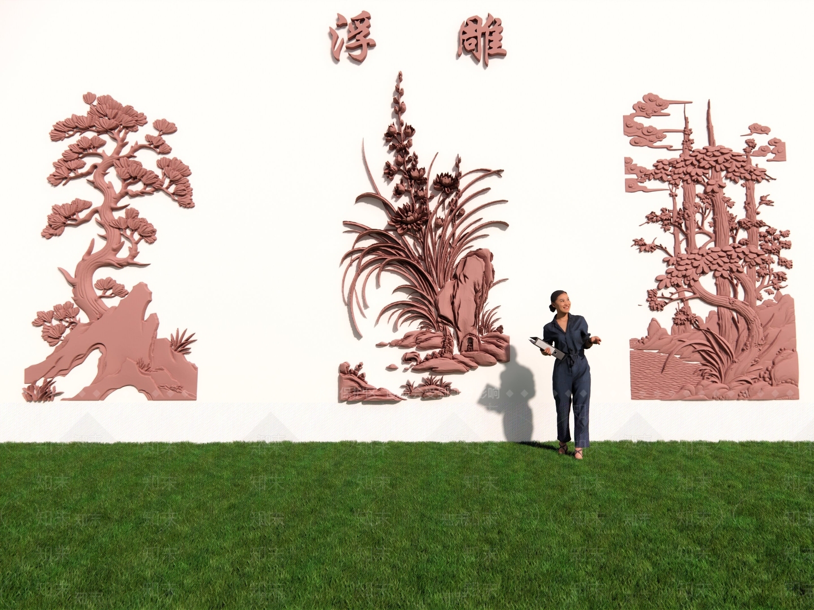 现代办事大厅SU模型下载【ID:1179145450】