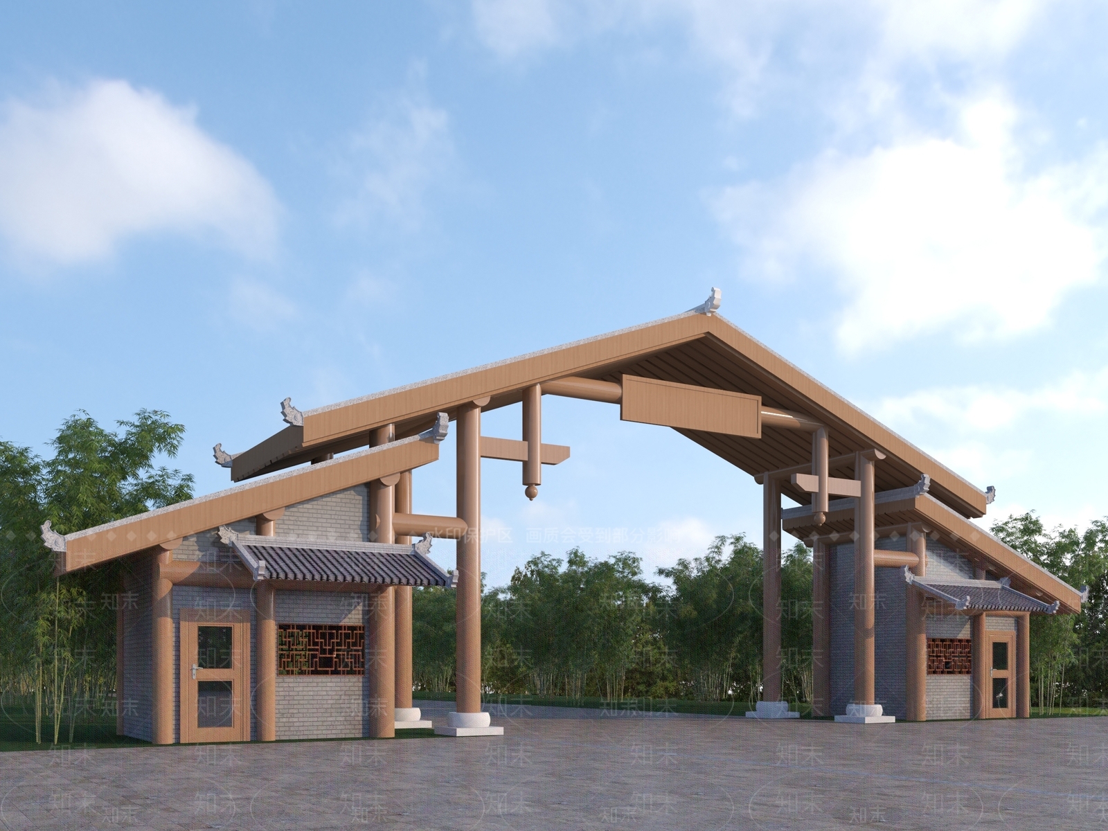 新中式其他公共建筑3D模型下载【ID:1179151642】