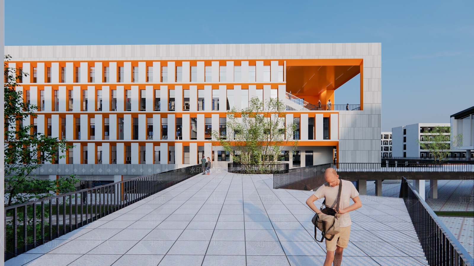 现代简约学校建筑SU模型下载【ID:1180116528】