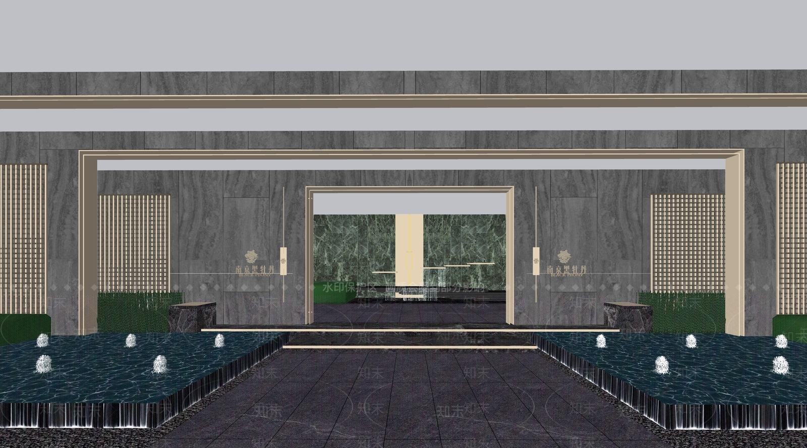 现代入口大门SU模型下载【ID:1179158873】