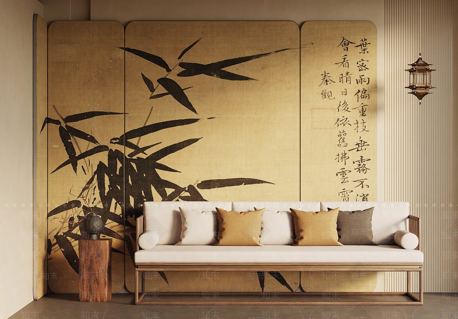 新中式屏风SU模型下载【ID:1179160575】