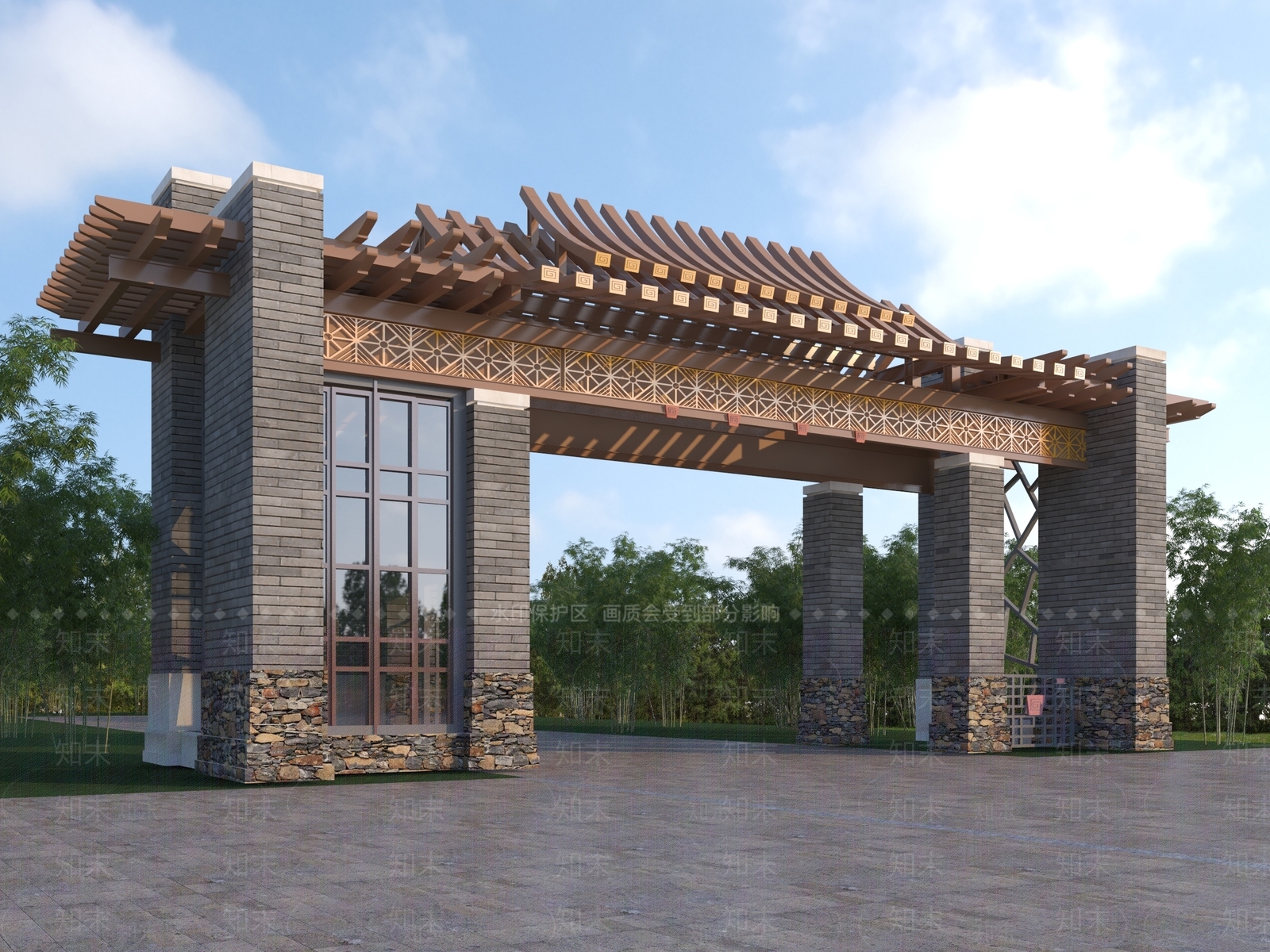 新中式其他公共建筑3D模型下载【ID:1179161204】