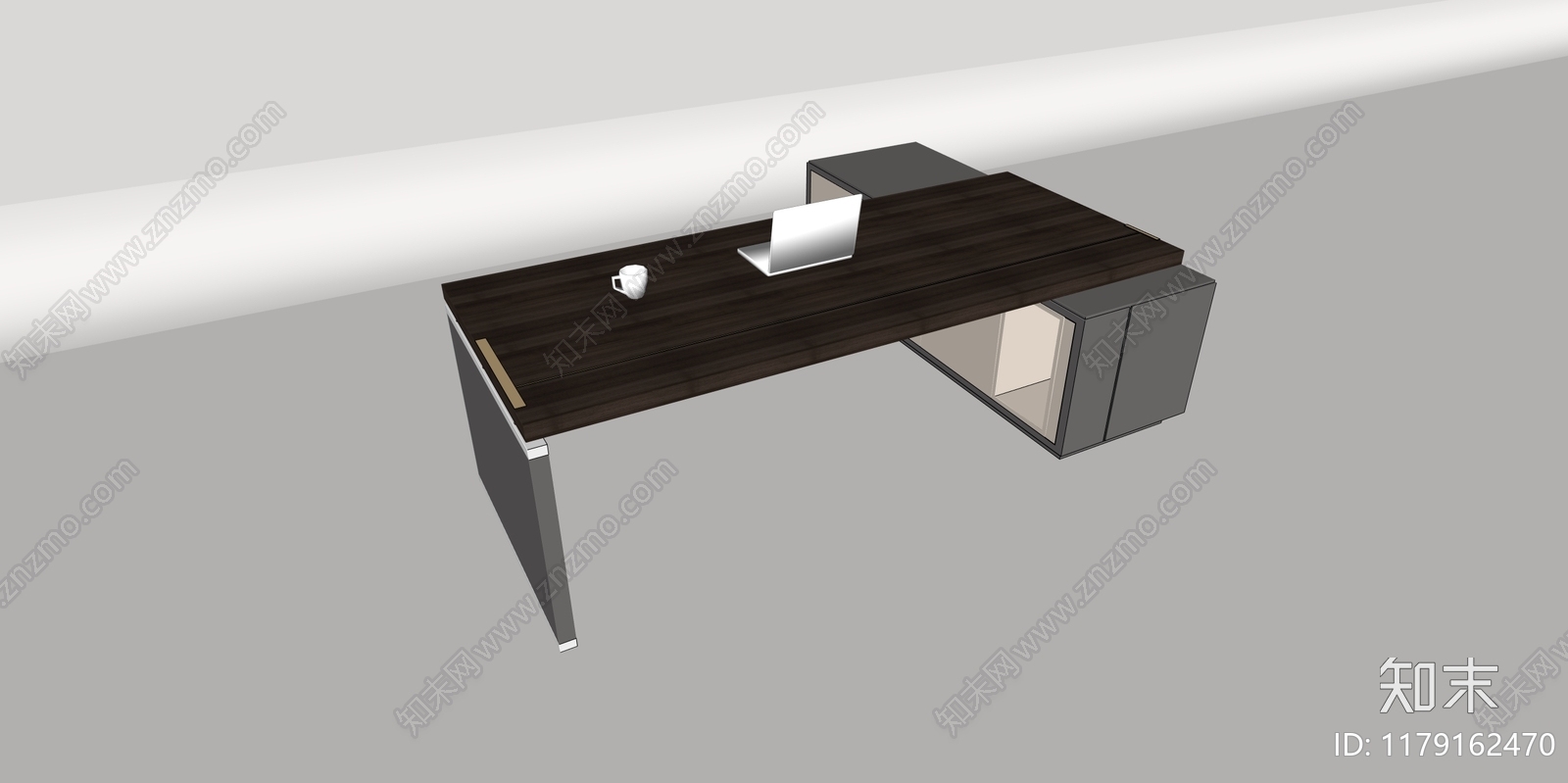 现代极简办公桌SU模型下载【ID:1179162470】