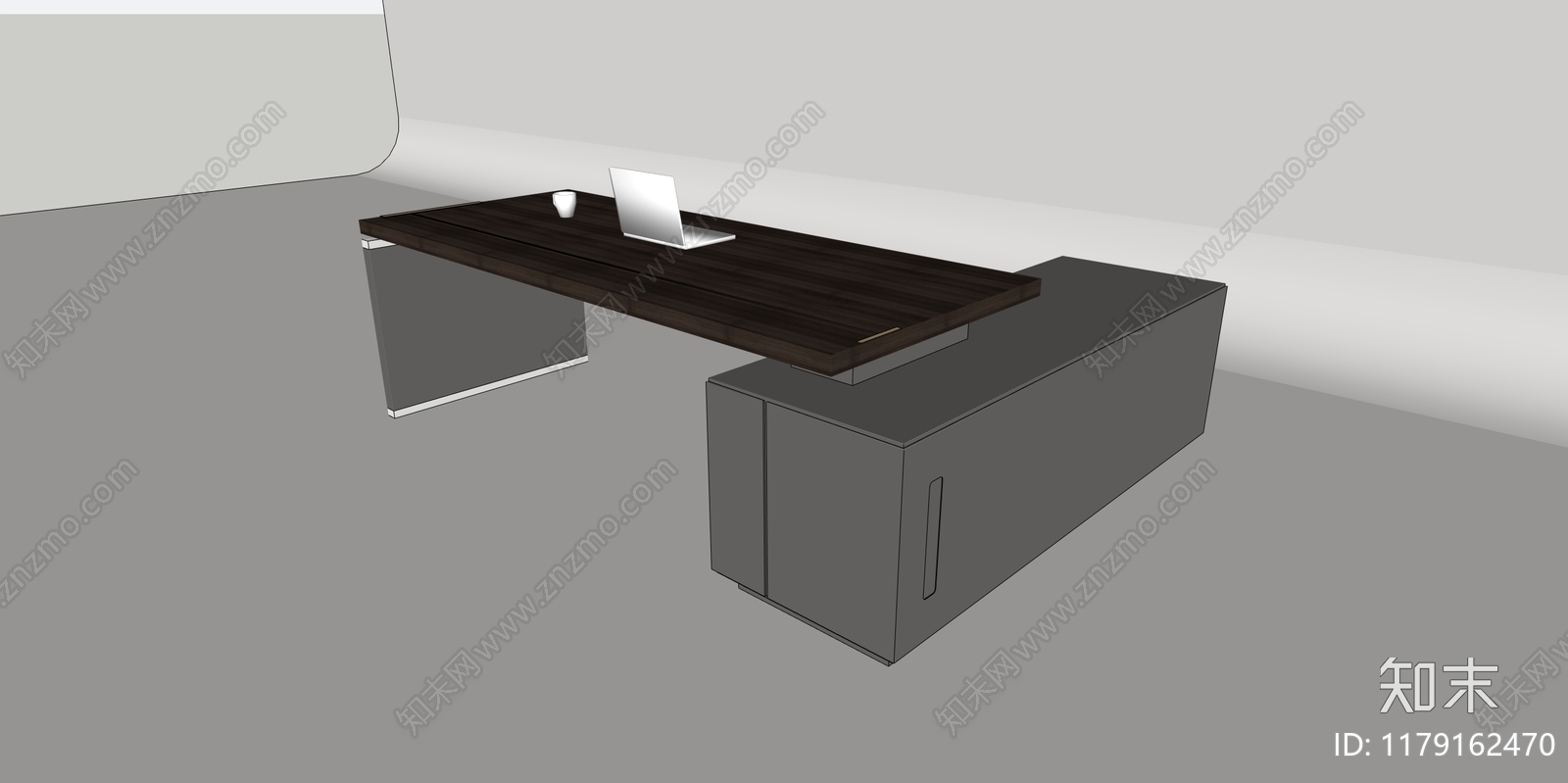 现代极简办公桌SU模型下载【ID:1179162470】