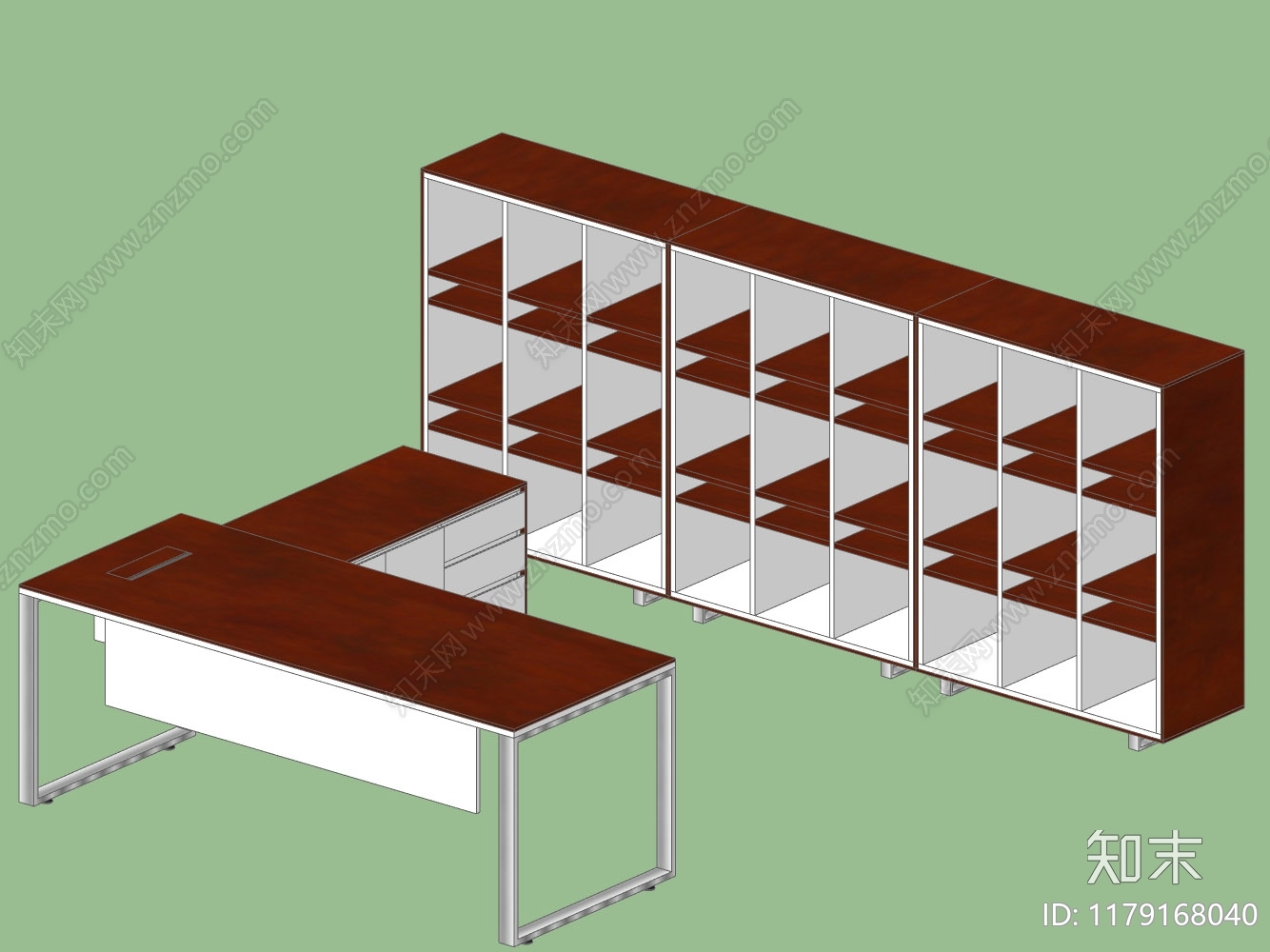 现代简约办公桌SU模型下载【ID:1179168040】