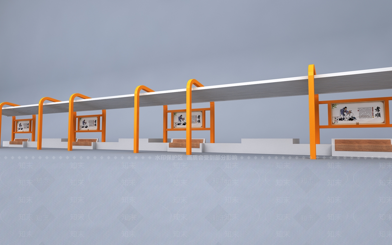 现代廊架3D模型下载【ID:1179169686】