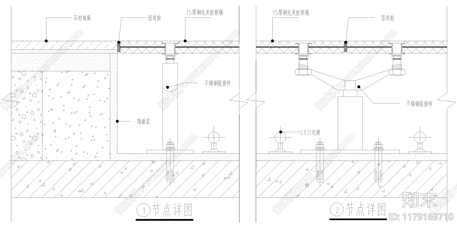 地面节点cad施工图下载【ID:1179169710】