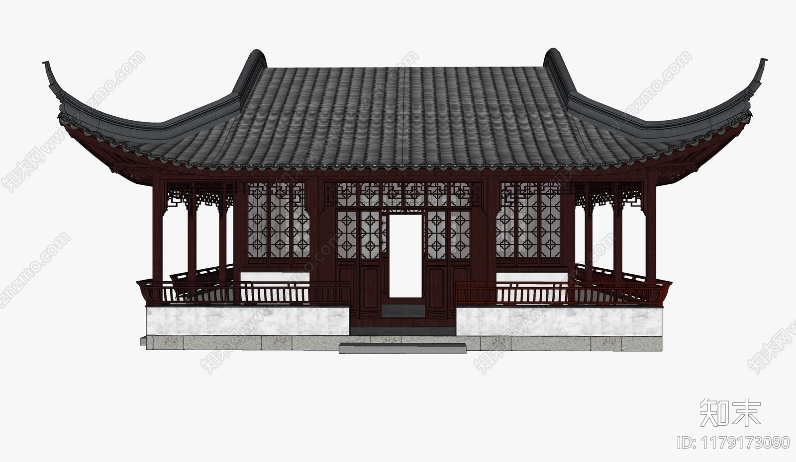 中式中古古建筑SU模型下载【ID:1179173080】