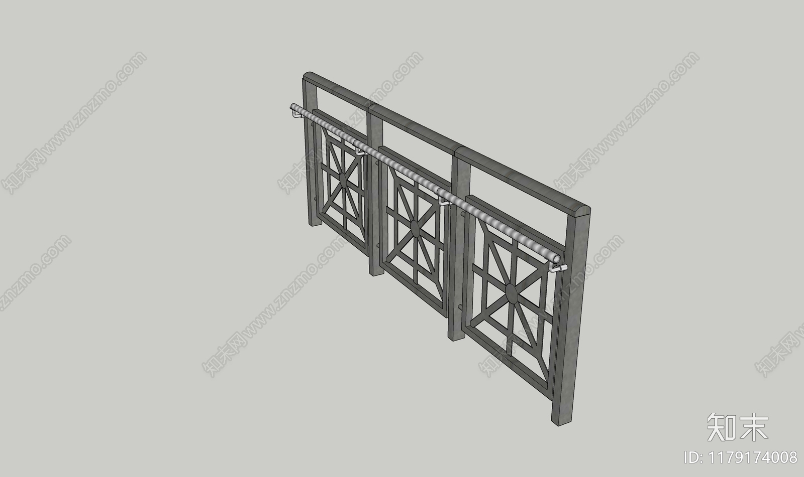 现代围栏护栏SU模型下载【ID:1179174008】