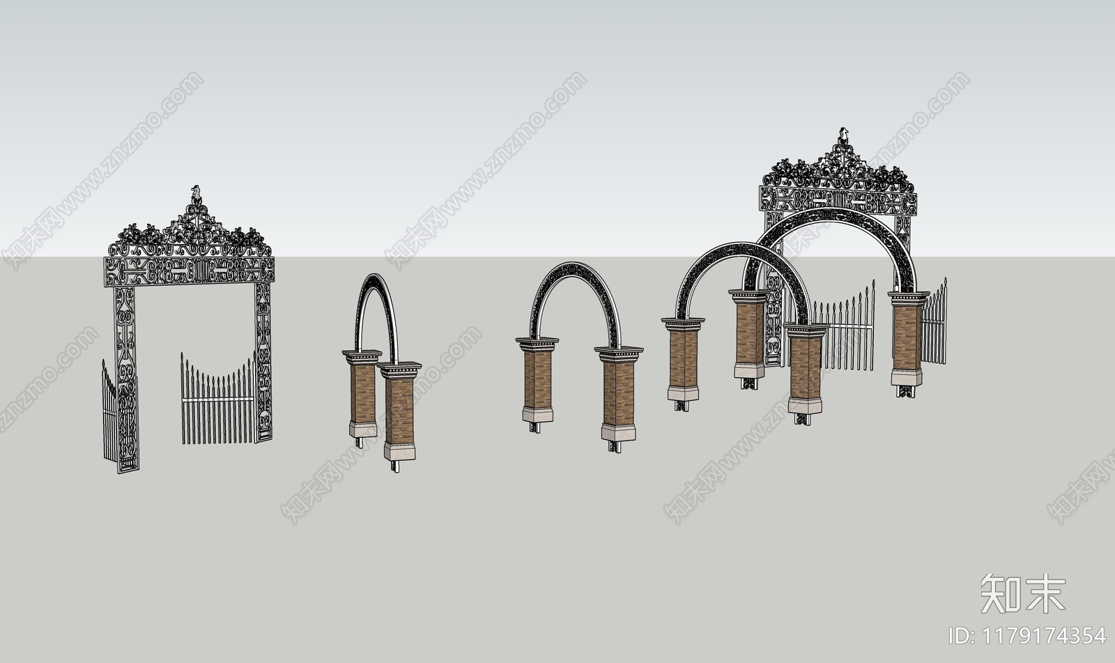 现代栅栏SU模型下载【ID:1179174354】