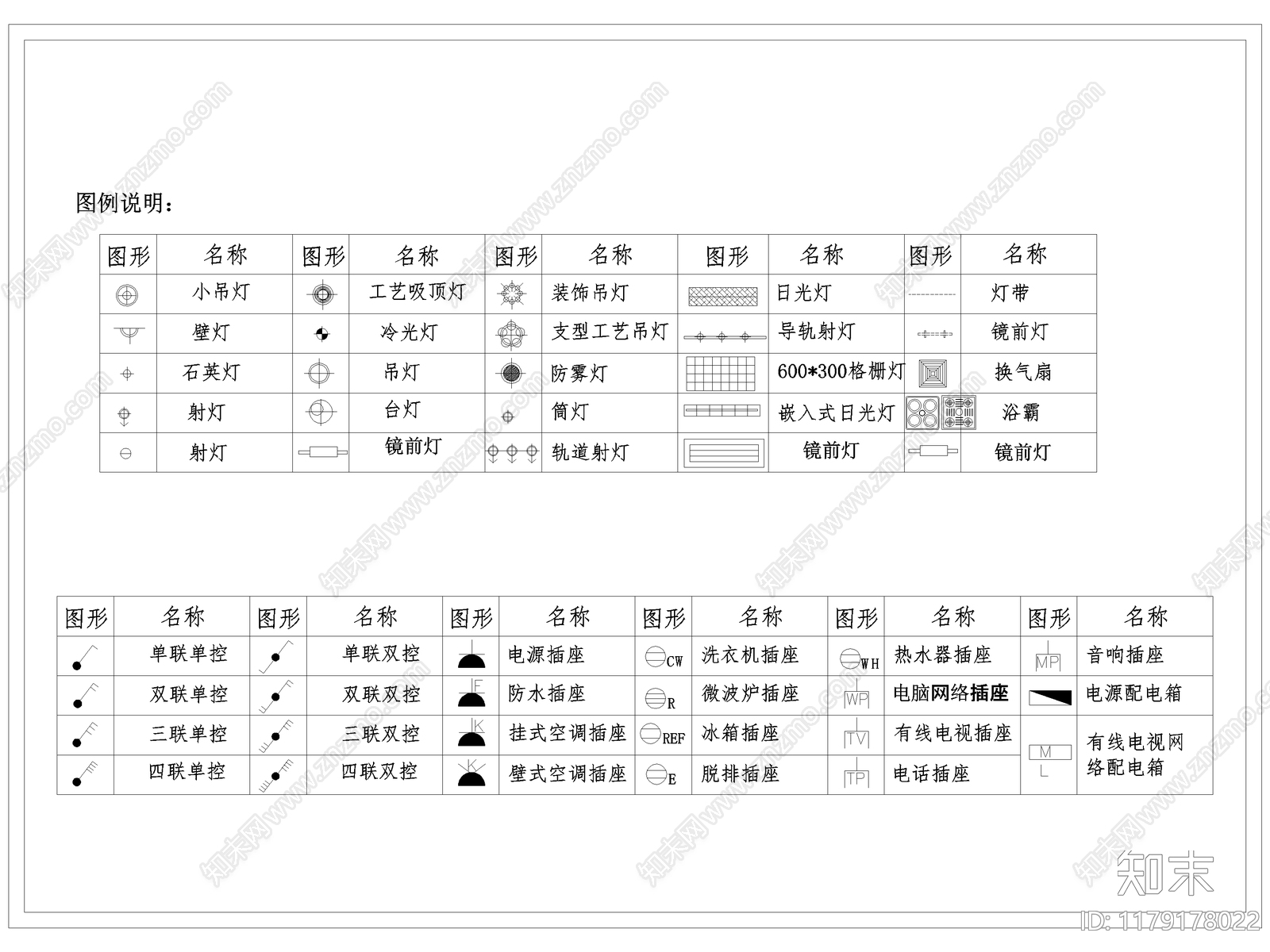 现代图例施工图下载【ID:1179178022】