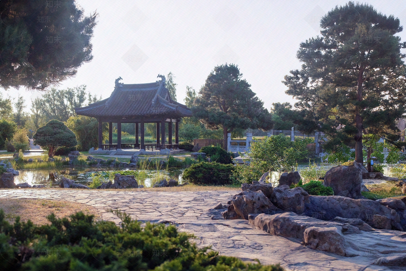 现代新中式风景贴图下载【ID:1179180654】