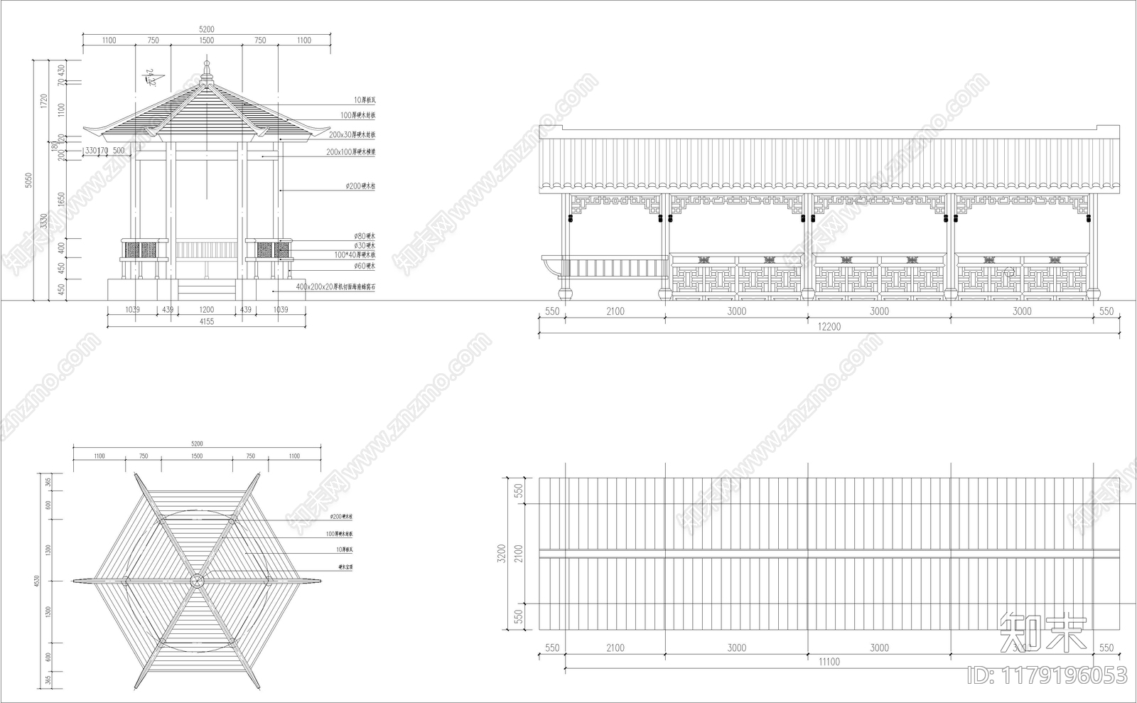 新中式中式亭子图库cad施工图下载【ID:1179196053】