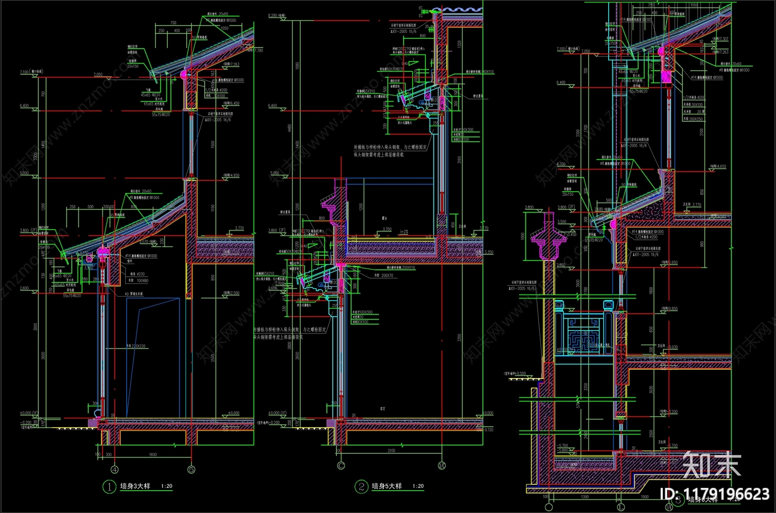 新中式中式建筑工程节点施工图下载【ID:1179196623】