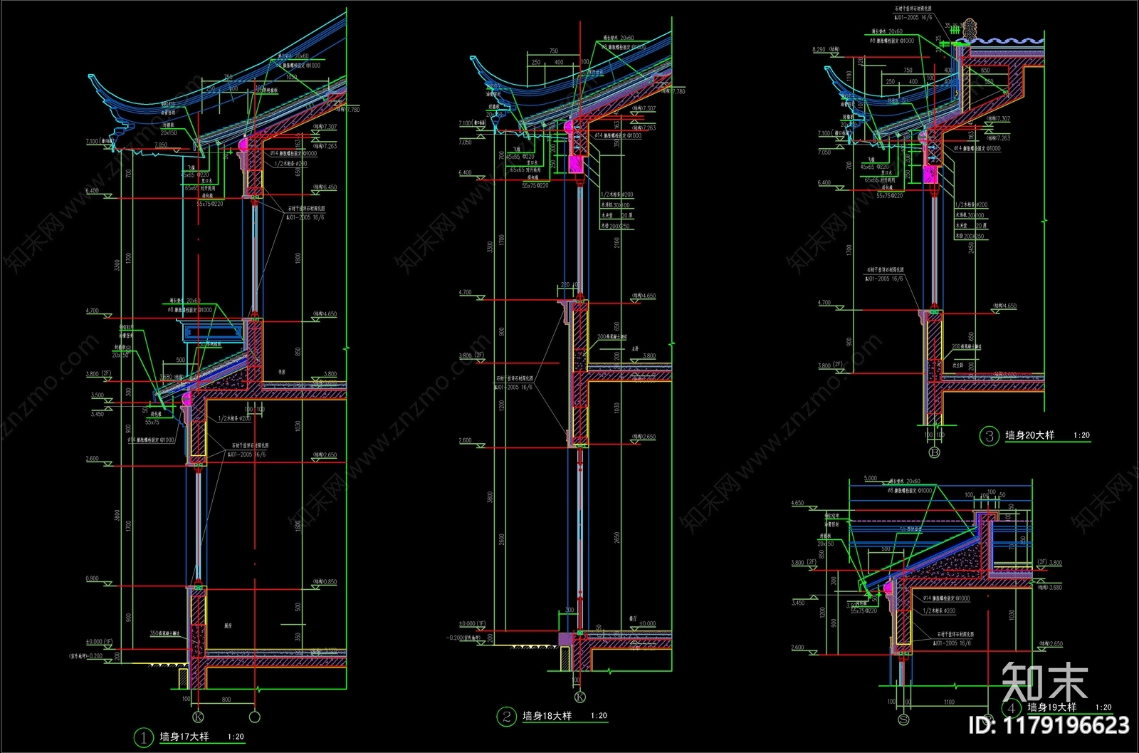 新中式中式建筑工程节点施工图下载【ID:1179196623】