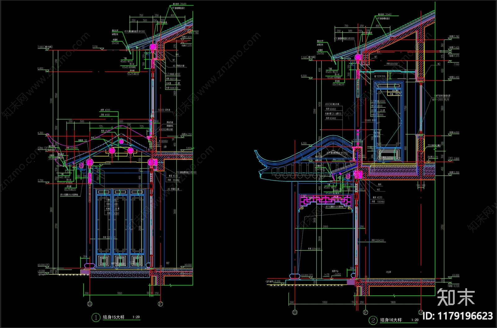 新中式中式建筑工程节点施工图下载【ID:1179196623】