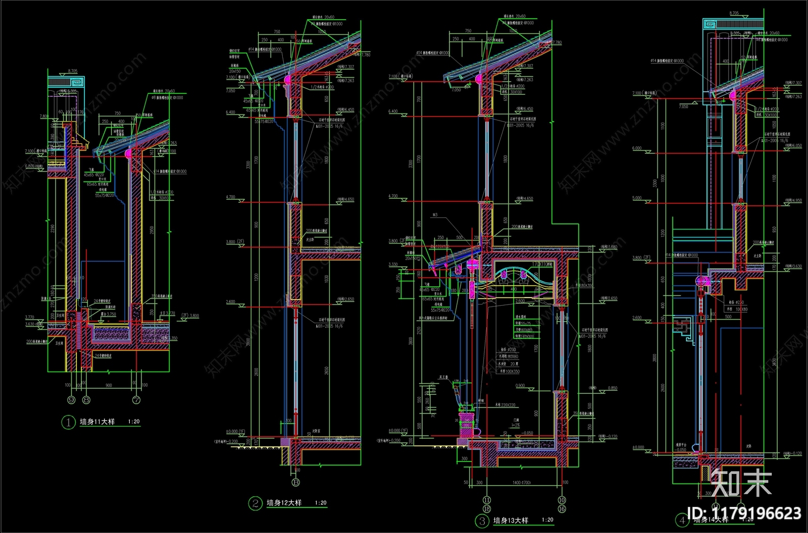 新中式中式建筑工程节点施工图下载【ID:1179196623】