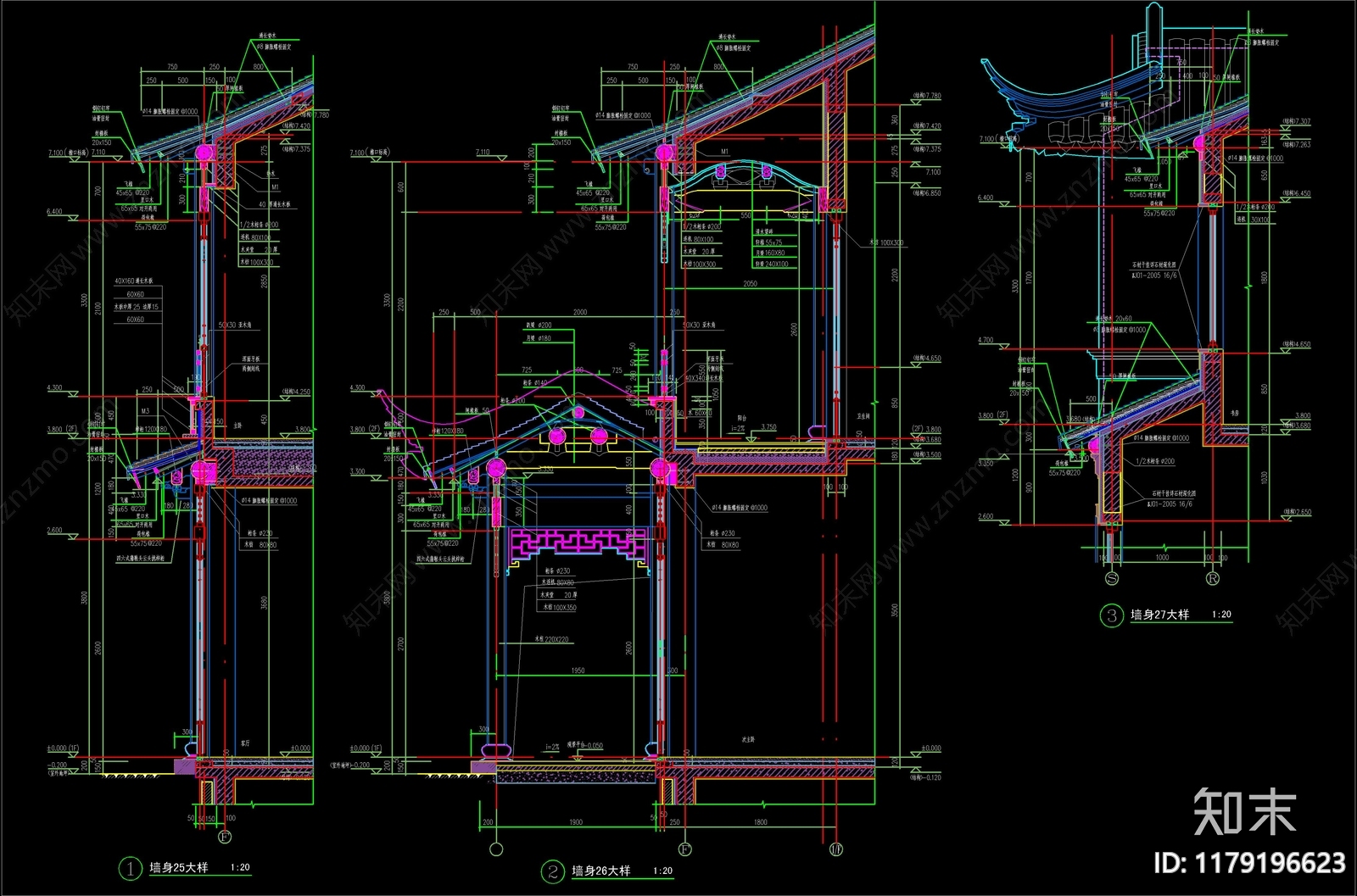 新中式中式建筑工程节点施工图下载【ID:1179196623】