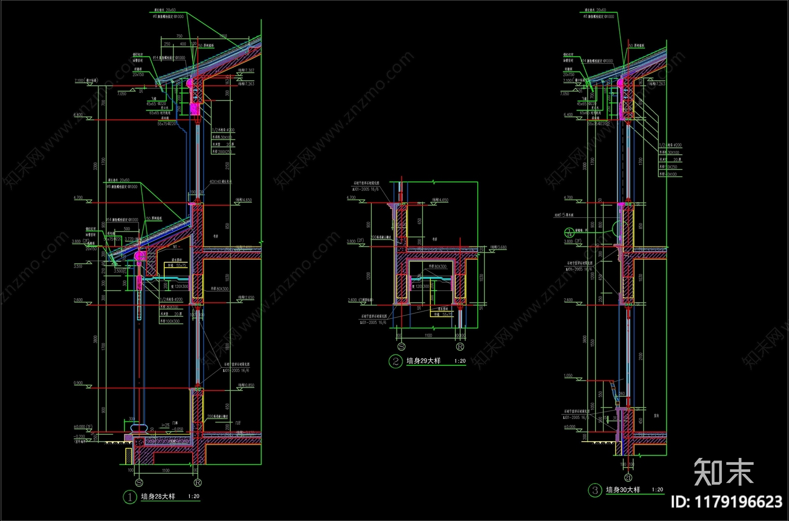 新中式中式建筑工程节点施工图下载【ID:1179196623】