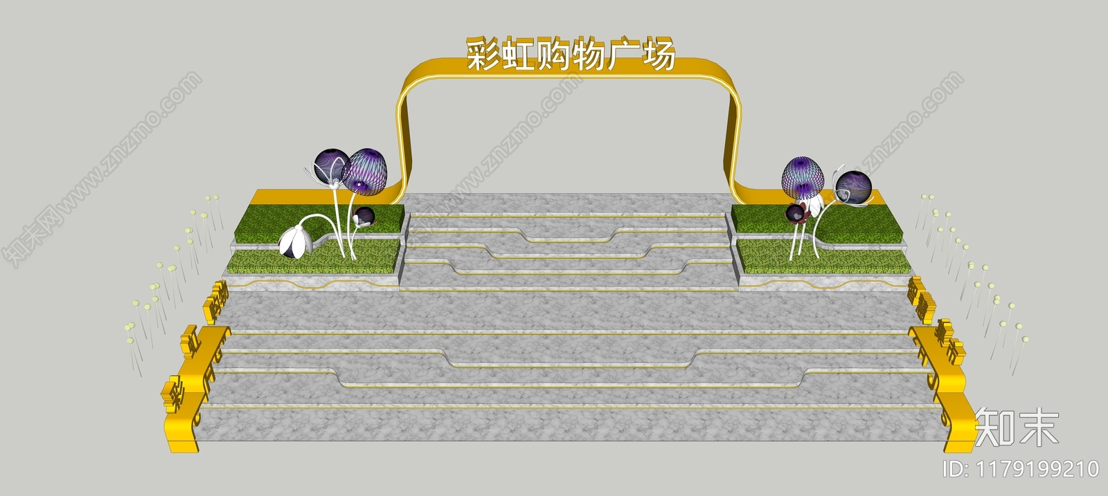 现代商业景观SU模型下载【ID:1179199210】