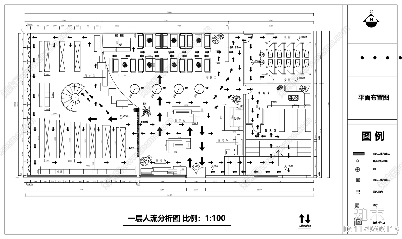 现代图书馆cad施工图下载【ID:1179205113】