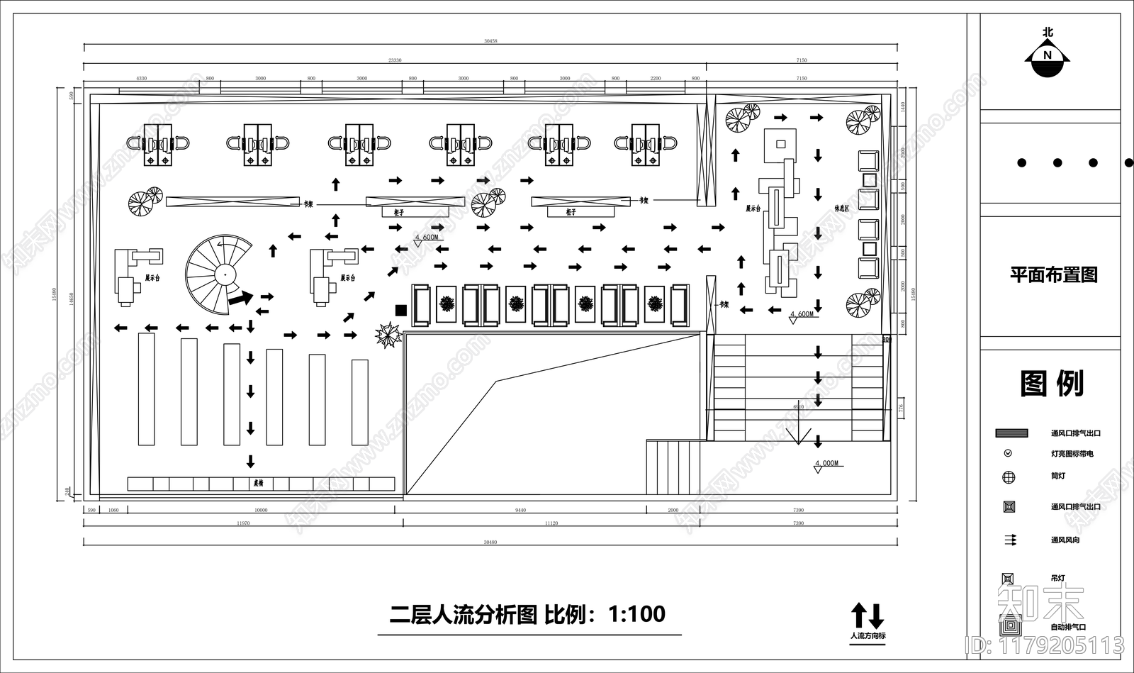 现代图书馆cad施工图下载【ID:1179205113】