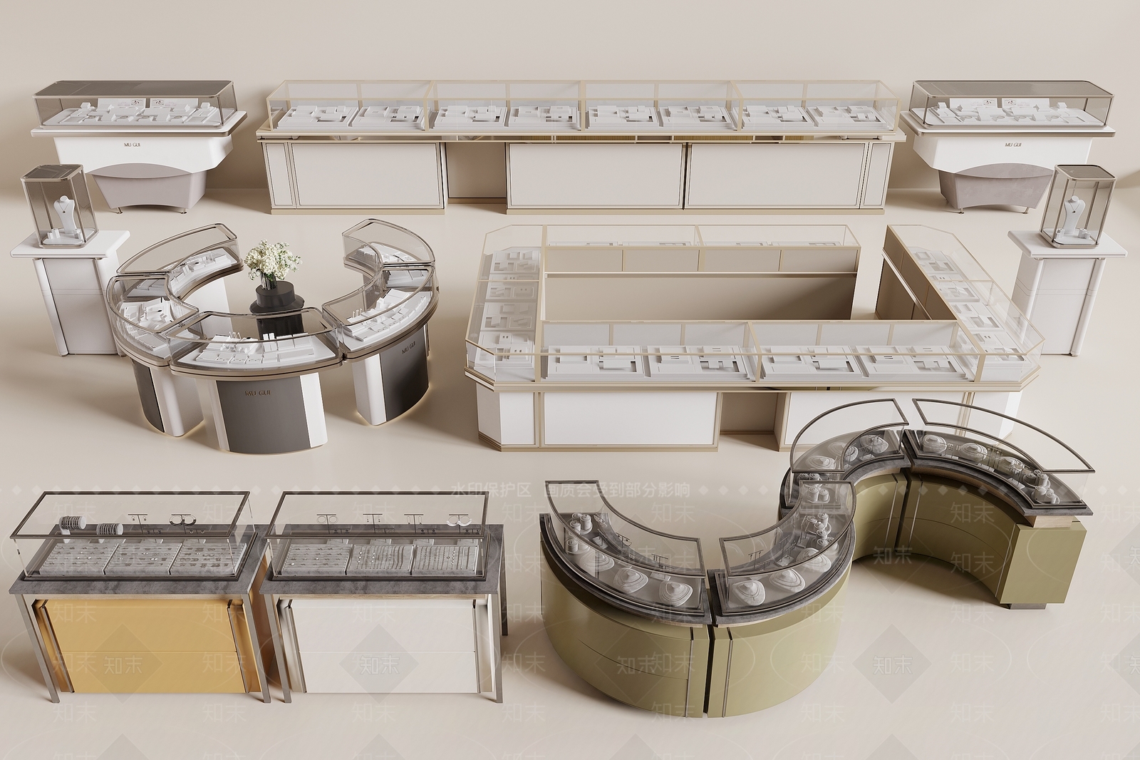 现代珠宝店SU模型下载【ID:1179213985】