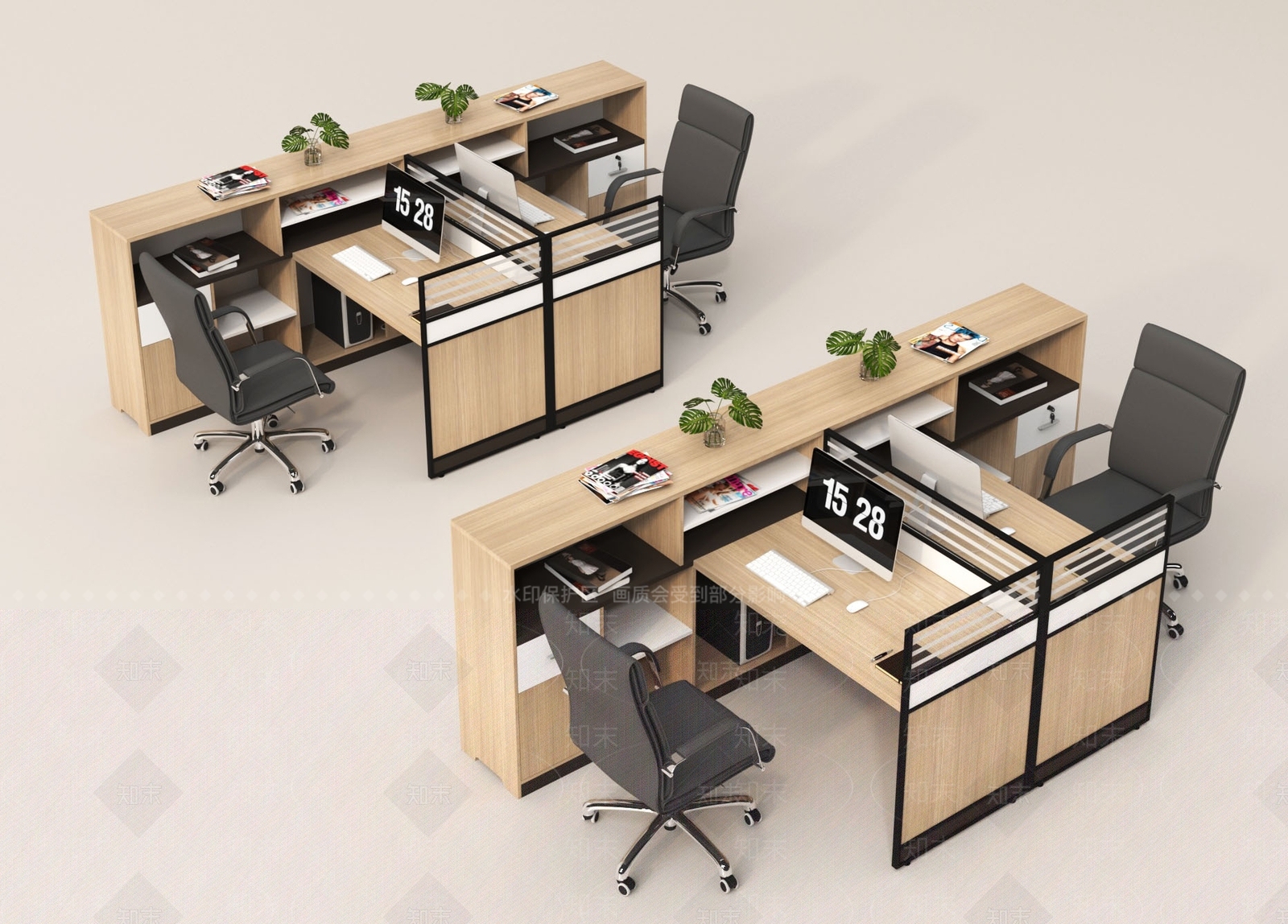 现代办公桌椅3D模型下载【ID:1179215833】