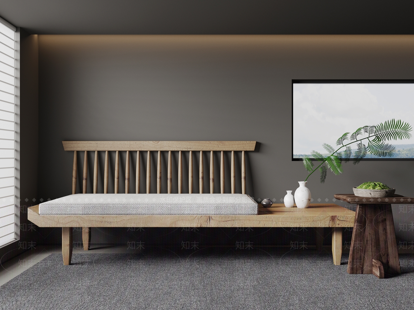 现代侘寂贵妃椅3D模型下载【ID:1179218197】