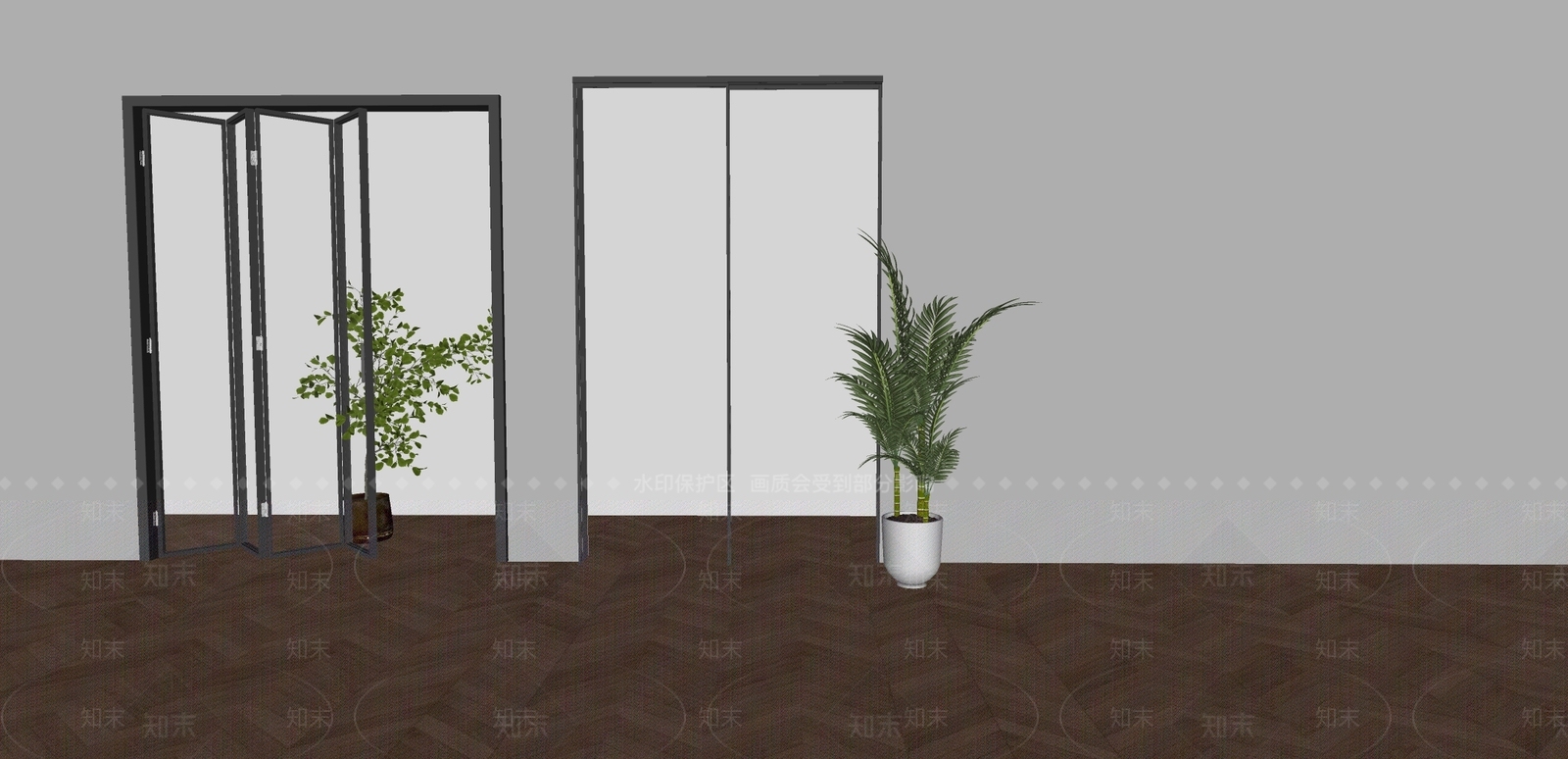 现代推拉门SU模型下载【ID:1179218918】