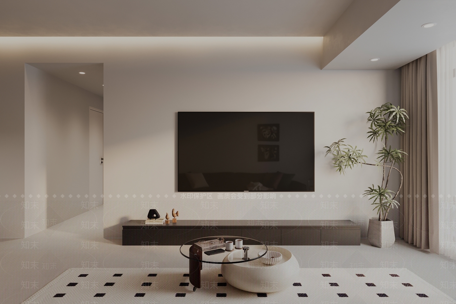 现代奶油多人沙发3D模型下载【ID:1179224372】