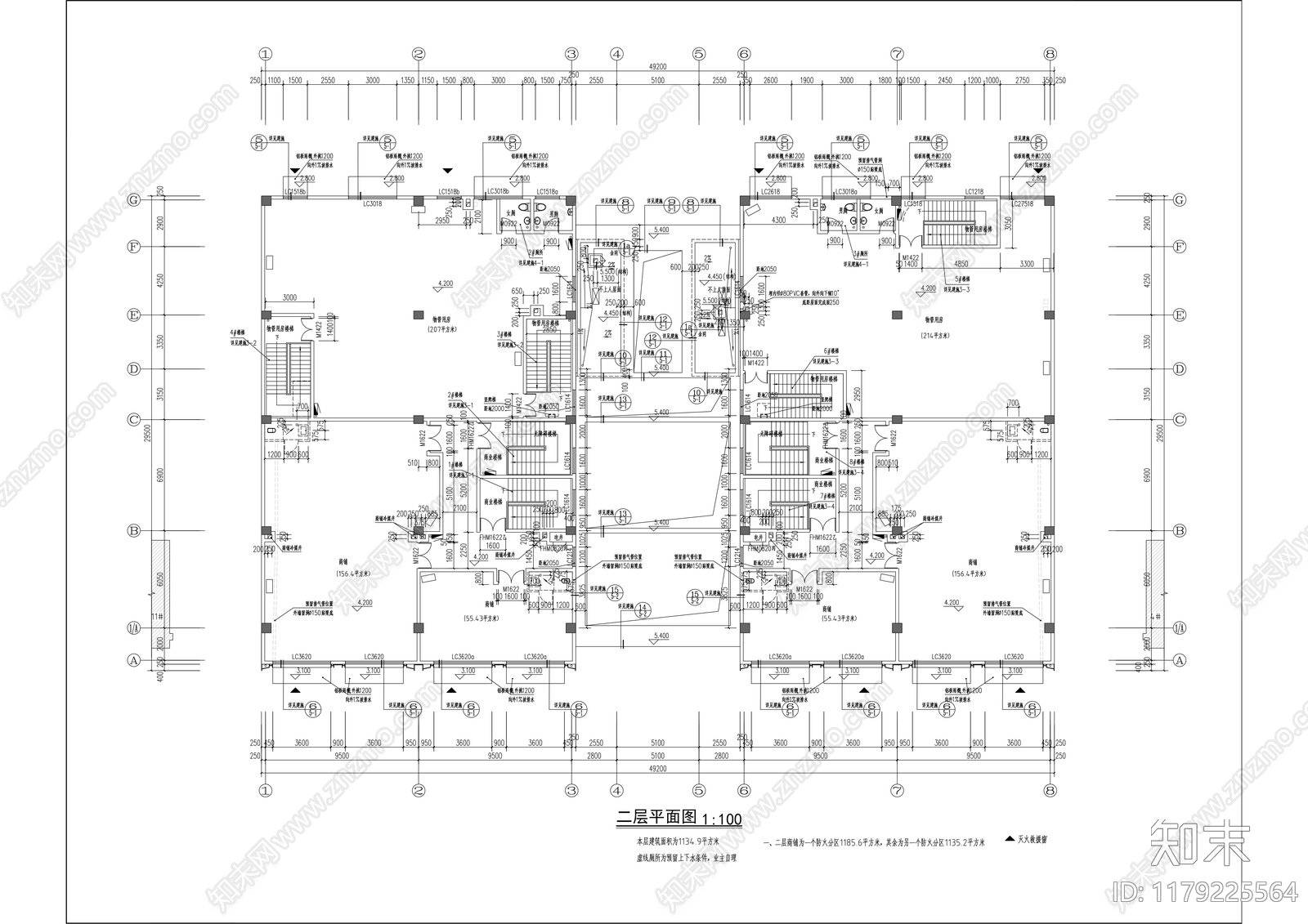 现代商业街cad施工图下载【ID:1179225564】