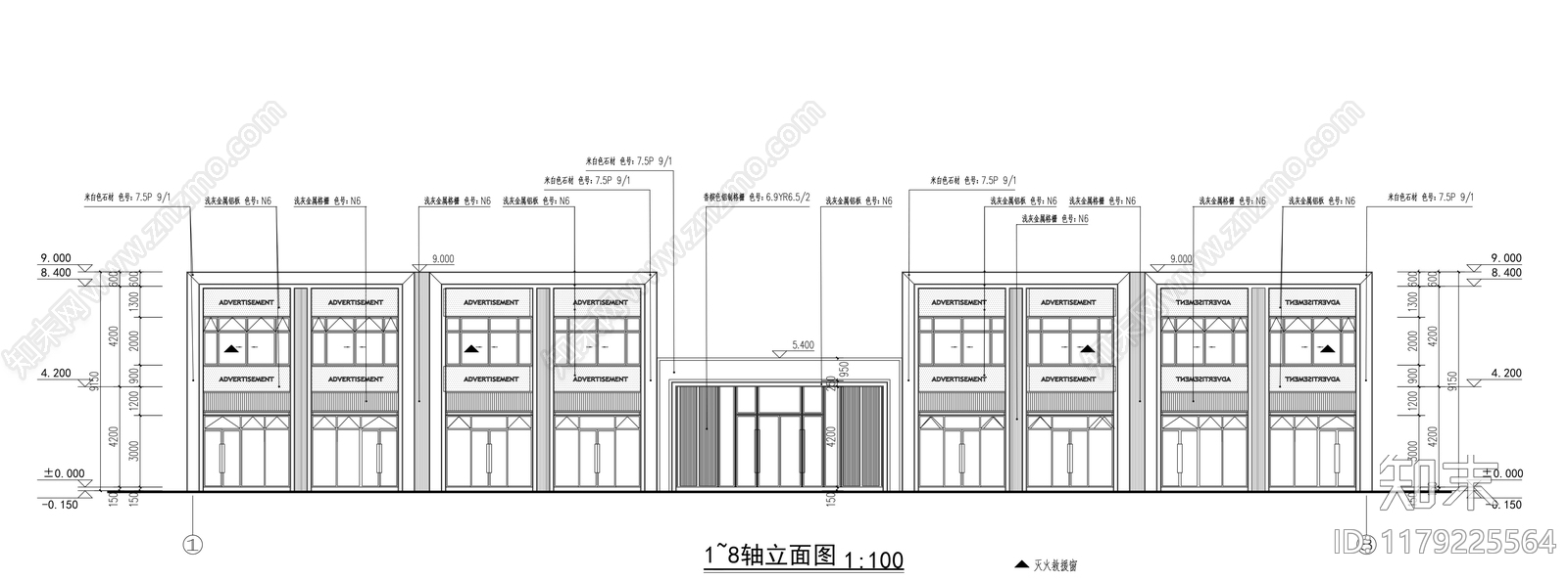 现代商业街cad施工图下载【ID:1179225564】