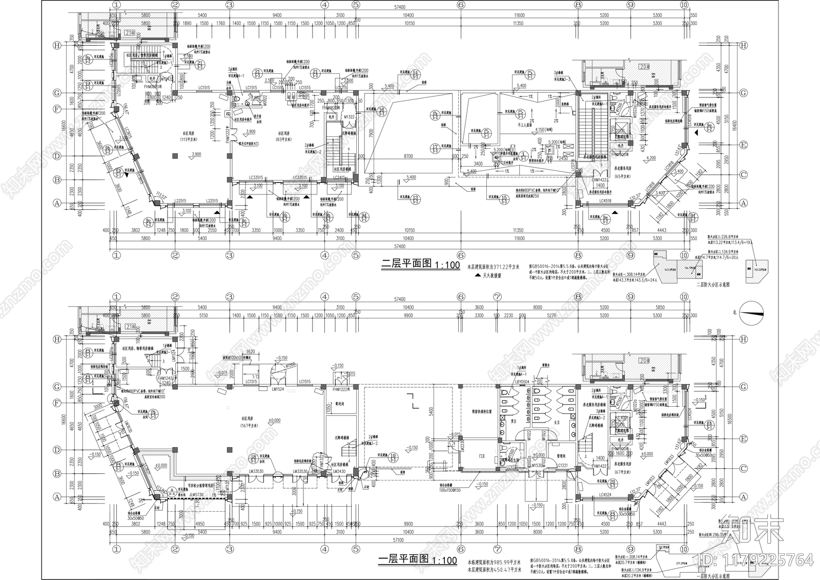 现代商业街cad施工图下载【ID:1179225764】