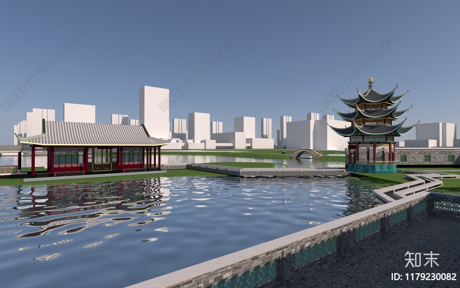 新中式中式古建3D模型下载【ID:1179230082】