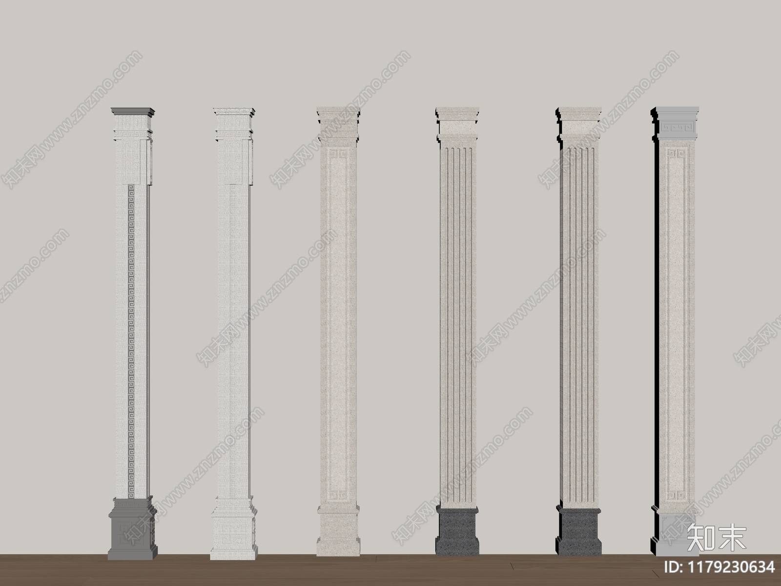 新中式柱子SU模型下载【ID:1179230634】