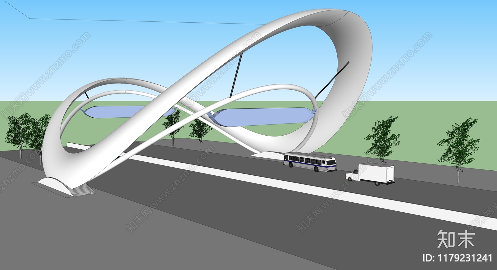 现代天桥SU模型下载【ID:1179231241】