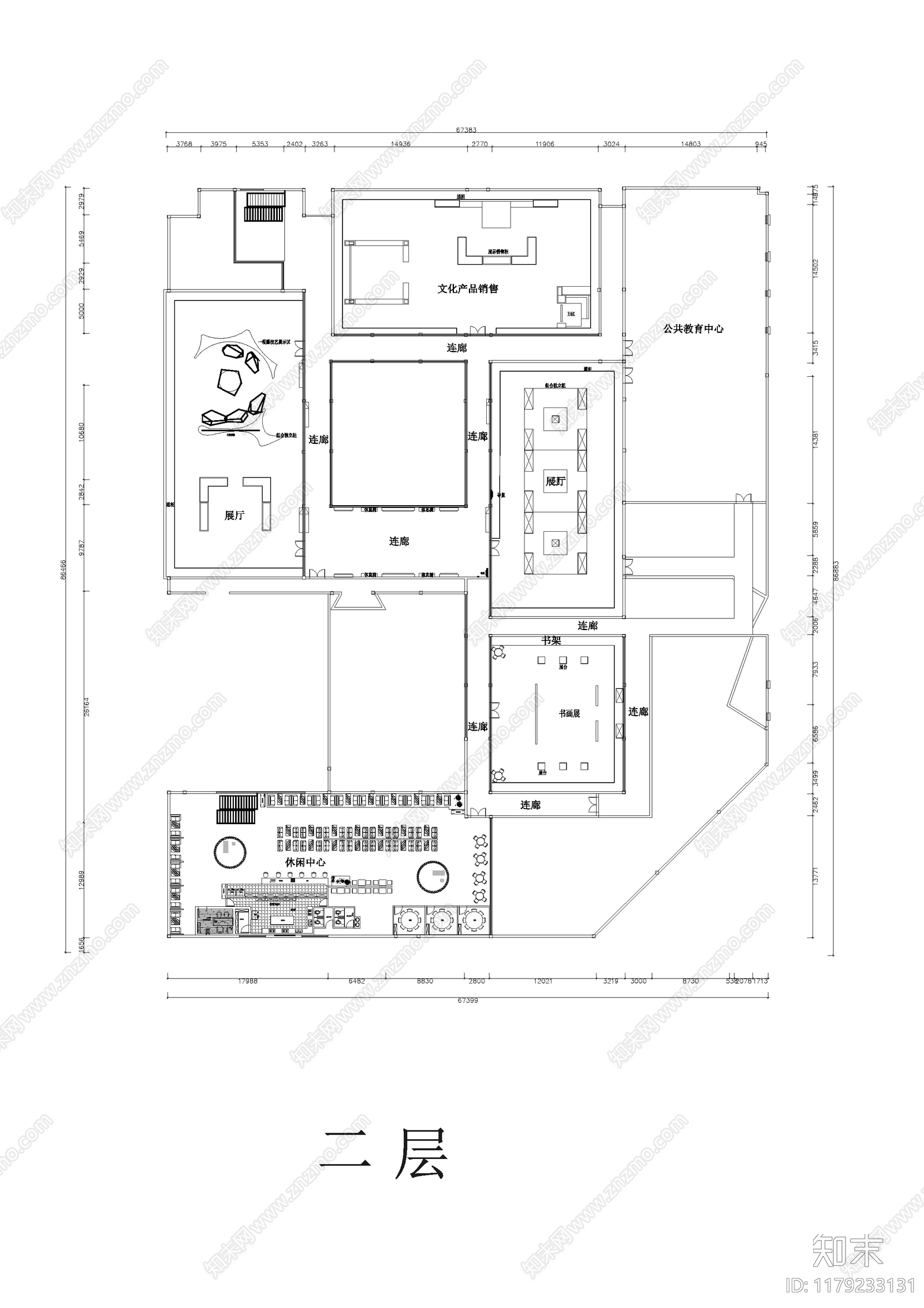 新中式博物馆建筑施工图下载【ID:1179233131】