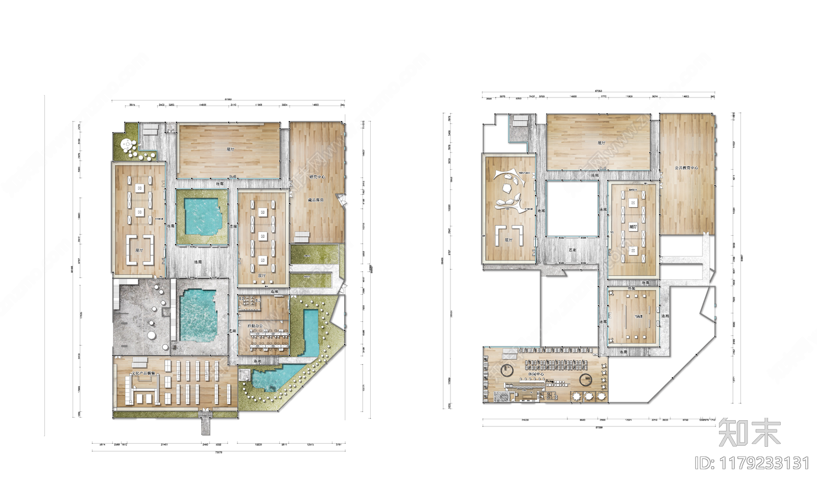 新中式博物馆建筑施工图下载【ID:1179233131】