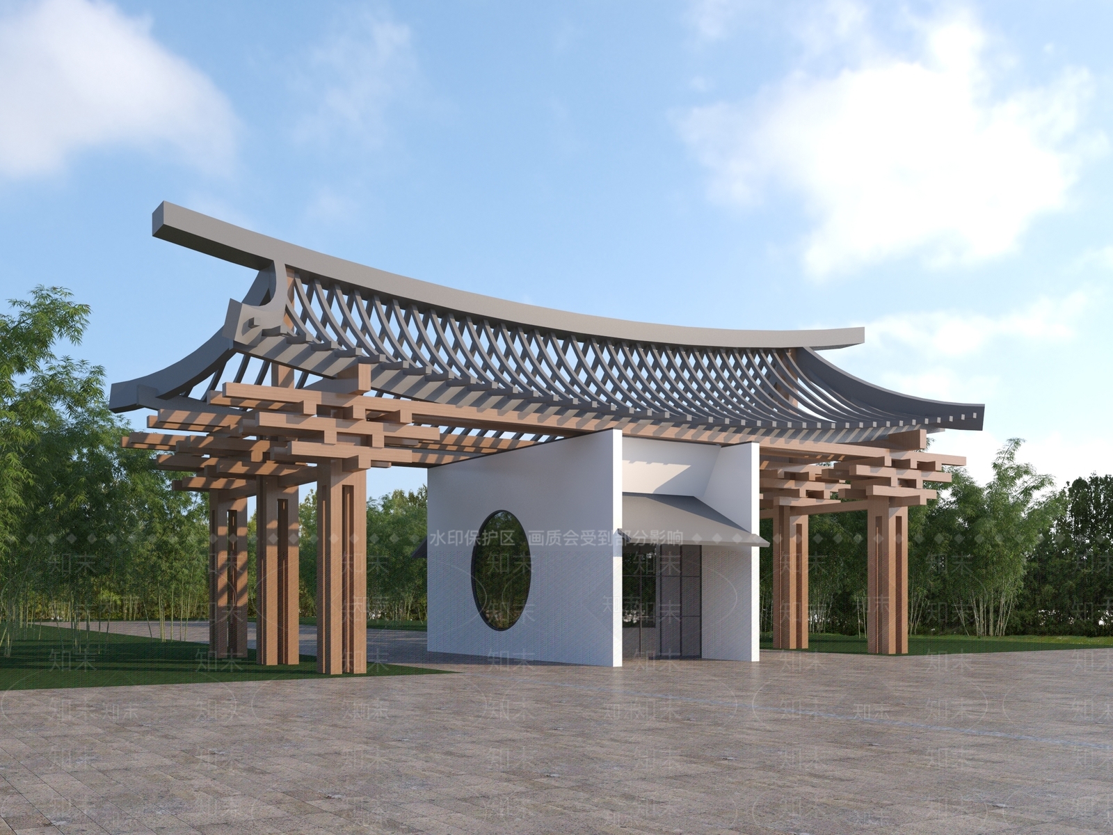 新中式其他公共建筑3D模型下载【ID:1179232928】