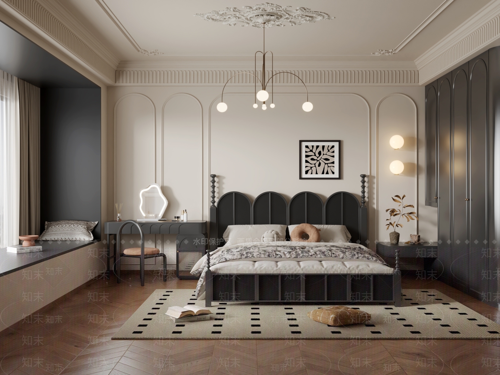 深色梳妆台梳妆台3D模型下载【ID:1227509345】