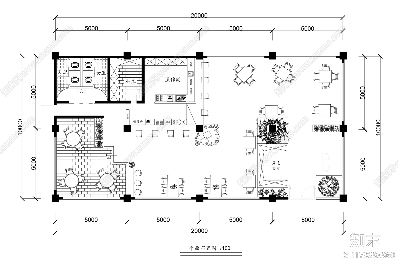 现代咖啡厅施工图下载【ID:1179235360】