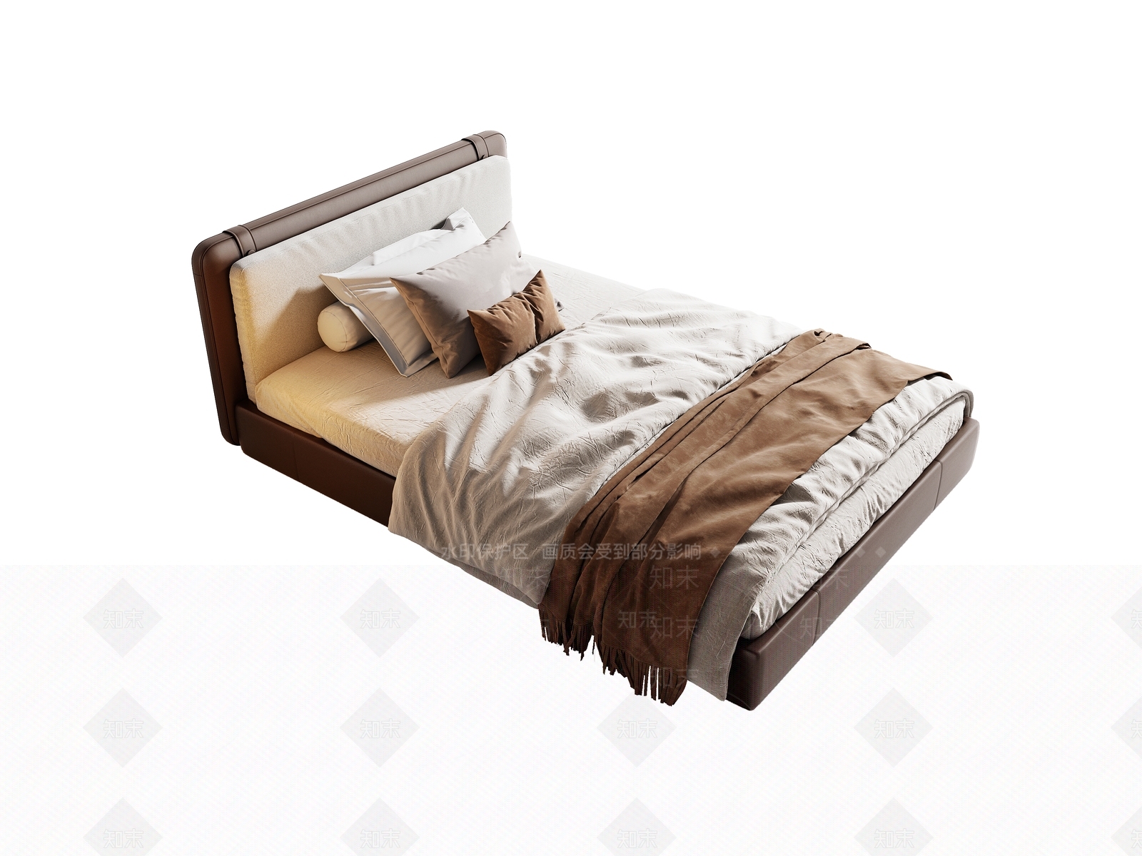 现代单人床3D模型下载【ID:1179238391】