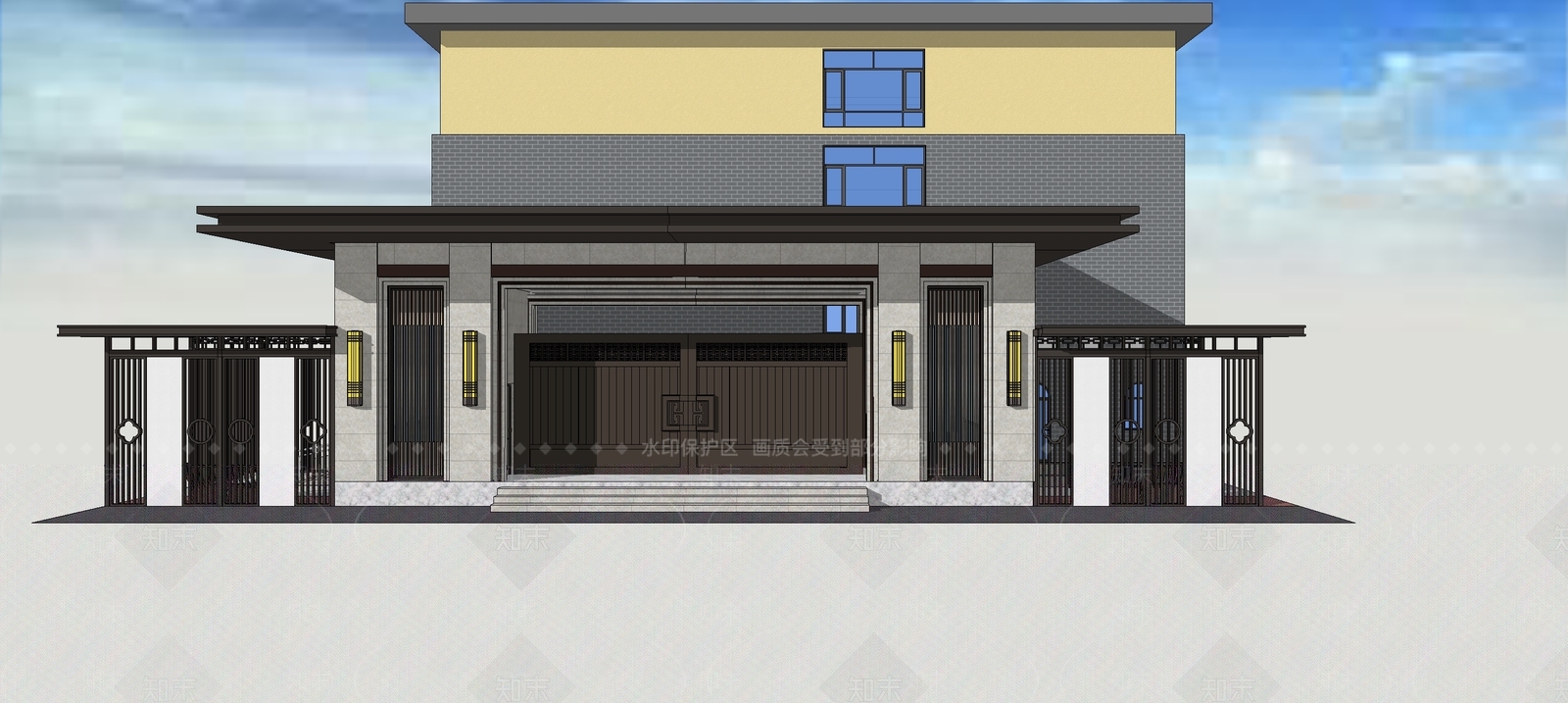 现代新中式其他公共空间SU模型下载【ID:1179239666】