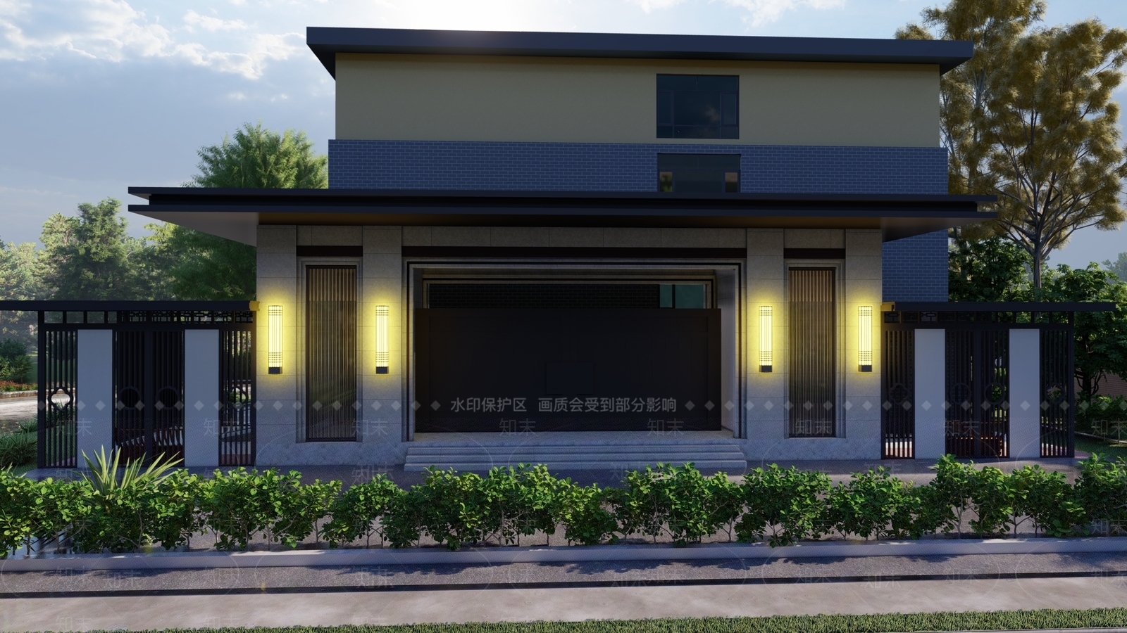 现代新中式其他公共空间SU模型下载【ID:1179239666】