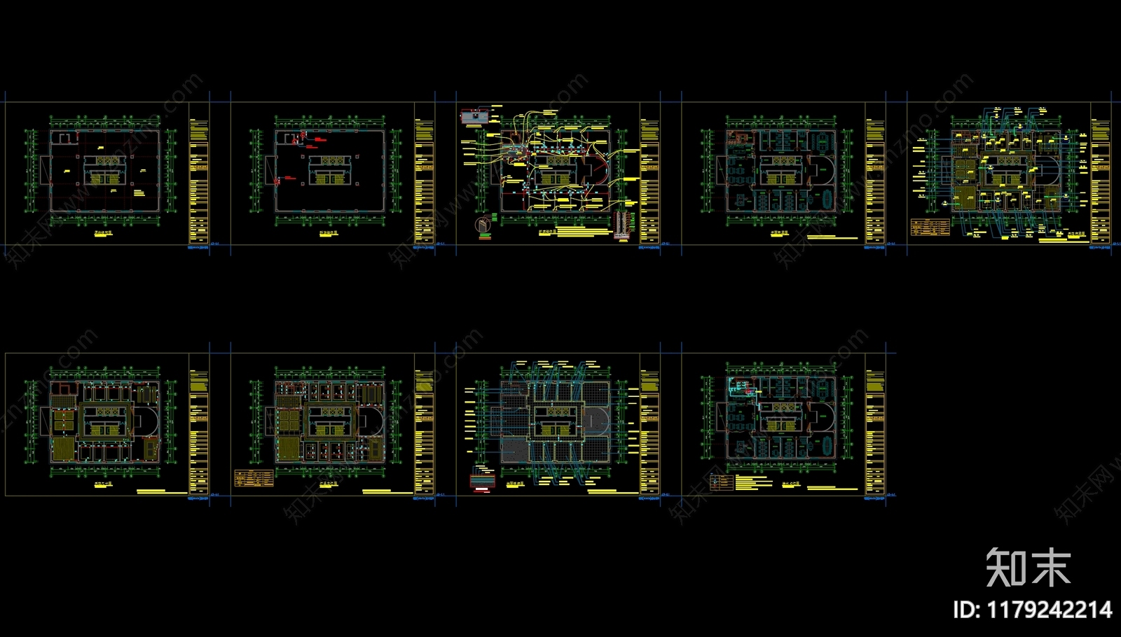 现代整体办公空间cad施工图下载【ID:1179242214】